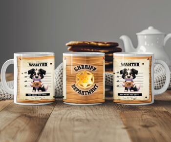 Funny Personalised Border Collie Wanted Dog Mug, 2 of 2
