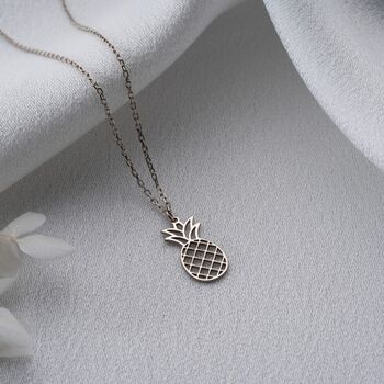 Sterling Silver Pineapple Necklace, 3 of 10