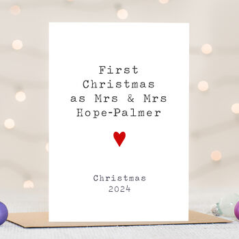 Personalised Mrs And Mrs First Christmas Card, 3 of 3
