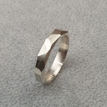Personalised Sterling Silver Facet Ring, 5 of 11