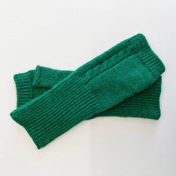 Cosy Cable Knit Plain Colour Medium Fingerless Gloves, 11 of 12