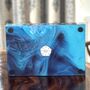 Luxury Wood Serving Tray, Blue Butterfly/ Animal Print, thumbnail 5 of 10