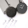 Modern Pocket Watch In Black With Your Own Handwriting, thumbnail 1 of 6