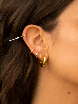 Two Thin Ear Cuffs 18ct Gold Plated, 4 of 5