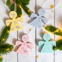 Pastel And Silver Jesmonite Christmas Tree Angel Decoration, thumbnail 2 of 3