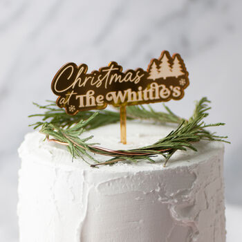 Personalised Christmas Surname Cake Topper, 3 of 5