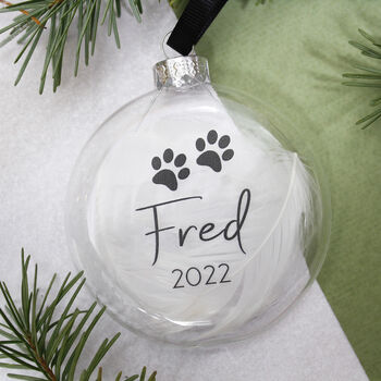 Pet Memory Feather Glass Bauble, 4 of 7