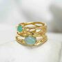 Aqua Chalcedony And Chrysoprase Statement Gold Ring, thumbnail 1 of 8