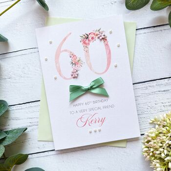 Personalised 60th Birthday Card In Pink, 9 of 12