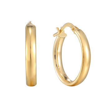 9ct Solid Gold Curved Creole Hoop Earrings, 4 of 4