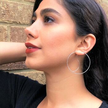 Minimalist Sterling Silver Hoop Earrings, 4 of 5