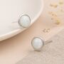 Sterling Silver White Opal Stud Earrings, thumbnail 1 of 9