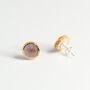 Sterling Silver, Ceramic, Glass And Gold Pale Pink Studs, thumbnail 2 of 5