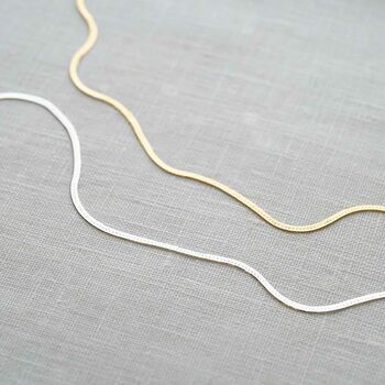 Edie Personalised Herringbone Chain Necklace, 2 of 6
