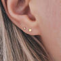 Mini 18ct Gold Plated Disc Stud Earrings, thumbnail 4 of 10