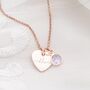 Sterling Silver Esme Heart And Birthstone Necklace, thumbnail 4 of 12