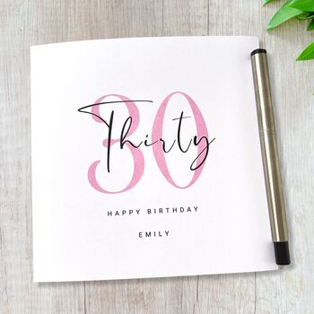 Personalised 30th Birthday Card Her Pink, 4 of 7