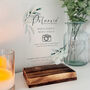 Botanical Personalised Acrylic Photo Snap Wedding Sign Clear, thumbnail 1 of 5