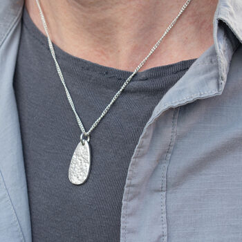 Memorial Ashes Imprint Silver Paddle Necklace, 3 of 6