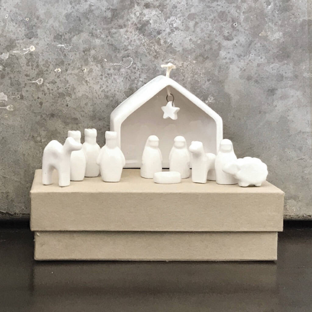 Porcelain Small Christmas Nativity Scene, 1 of 2