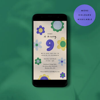 Digital Download Floral Birthday Party Invite, 3 of 5