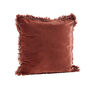 Burnt Henna Velvet Frayed Cushion Cover, thumbnail 1 of 2