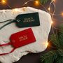 Luxury Personalised Leather Christmas Stocking Labels, thumbnail 1 of 4