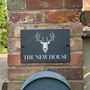 Personalised Stag Slate House Number Sign, thumbnail 1 of 3