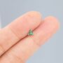 Tiny Emerald Green Trio Stud Earrings Sterling Silver, thumbnail 7 of 12