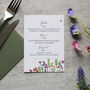 Wildflower Wedding Or Party Menu Cards, thumbnail 3 of 11