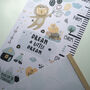 Personalised Mint Grey Animals Height Chart, thumbnail 3 of 5