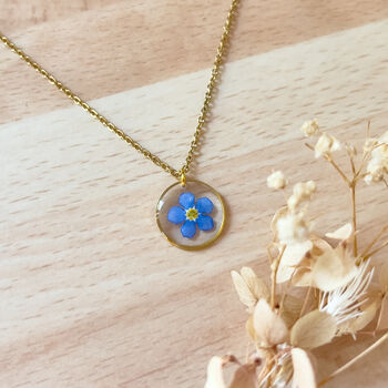 Gold Forget Me Not Necklace, 5 of 6