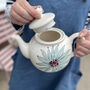 Personalised Hand Painted Dahlia Flower Teapot, thumbnail 5 of 6