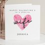 Valentines Card For Wife With Pink Heart, thumbnail 1 of 7