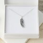 Sterling Silver Oxidised Feather Pendant Necklace, thumbnail 6 of 8