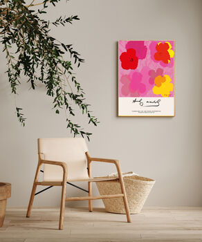 Andy Wahol Pink Flower Art Print, 4 of 4
