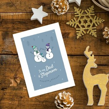 'To My Dad And Stepmom' Christmas Card Snowmen, 8 of 10