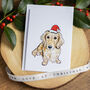 Long Haired Dachshund Christmas Card, thumbnail 1 of 7