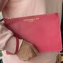 Amalfi Pink Leather Clutch Bag, thumbnail 2 of 3