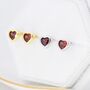 Tiny Garnet Red Cz Heart Stud Earrings, thumbnail 7 of 12