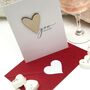 Wooden Heart Charm Personalised Valentines Card, thumbnail 5 of 6