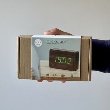 Brick Walnut Click Clock Green LED, 6 of 6