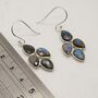 Labradorite Gold Earrings: Sterling Silver Dangle Drop, thumbnail 4 of 6
