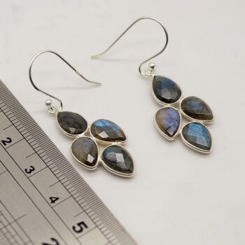 Labradorite Gold Earrings: Sterling Silver Dangle Drop, 4 of 6