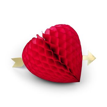 Honeycomb Cupid Heart Paper Decoration 30cm, 2 of 2