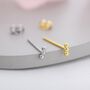 Extra Tiny Three Dot Stud Earrings In Sterling Silver, thumbnail 1 of 12