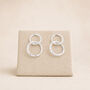 Sterling Silver Moving Linked Hoop Stud Earrings, thumbnail 10 of 10