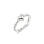 Love Zirconia Half Round Sterling Silver Ring, thumbnail 5 of 5