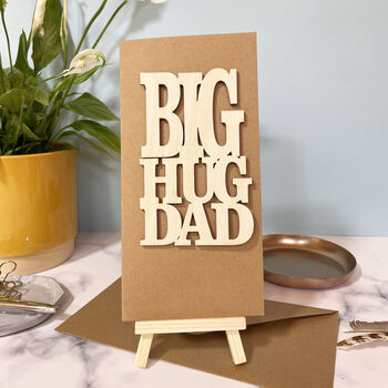 Big Hug Dad Wooden Words Keepsake Card, 2 of 4