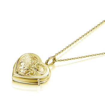 Personalised 18 K Gold Plated Full Scroll Heart Locket, 4 of 12
